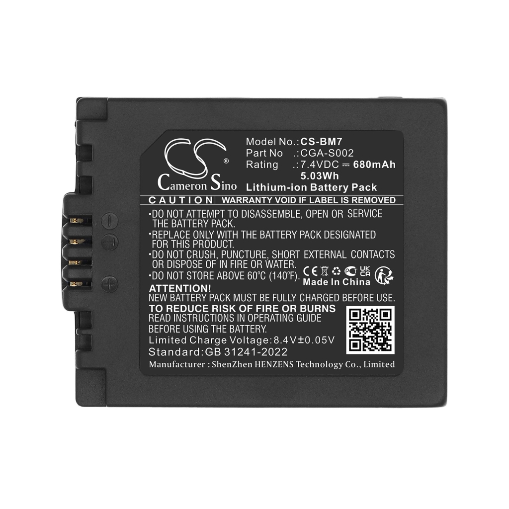 Akku Korvaa Panasonic CGA-S002E/1B