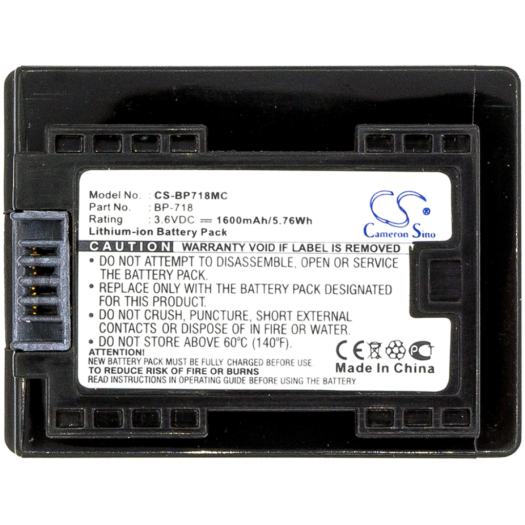 Yhteensopiva akun vaihto Canon BP-718