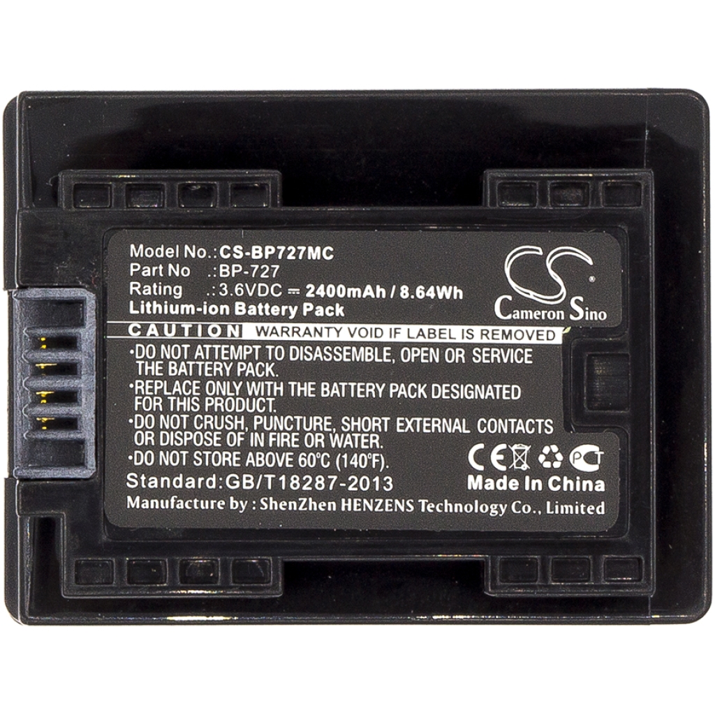 Yhteensopiva akun vaihto Canon BP-727