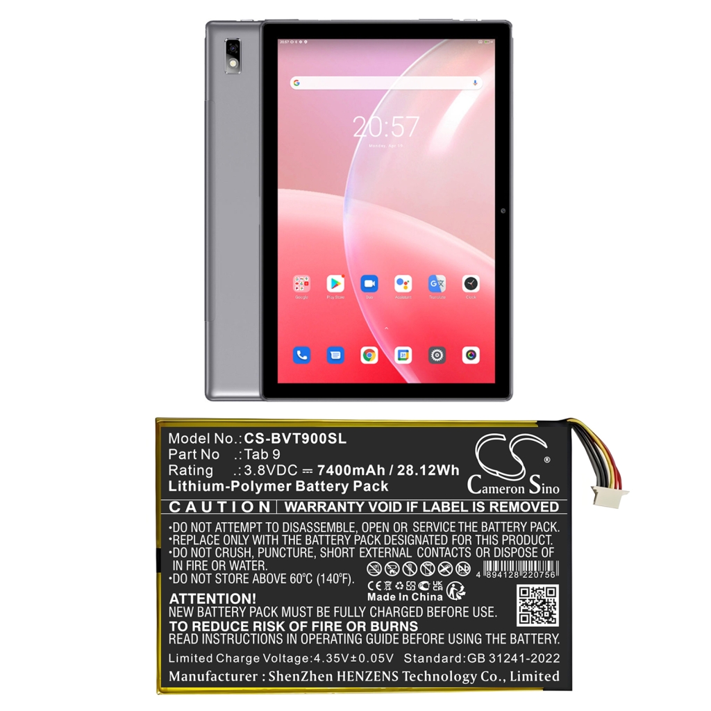 Tabletin akku Blackview Tab 9 (CS-BVT900SL)