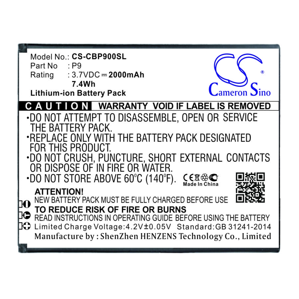 Matkapuhelimen akku Cubot P9 (CS-CBP900SL)