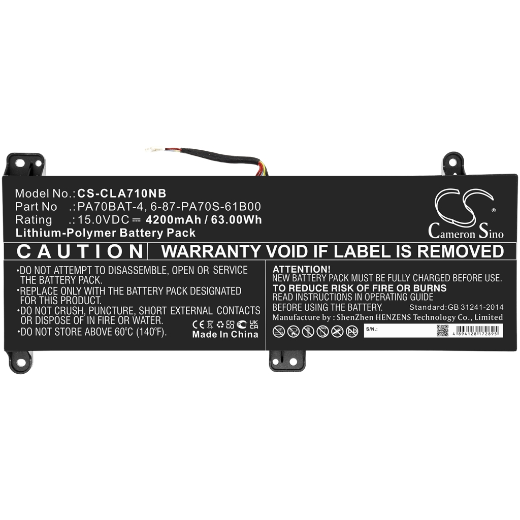 Kannettavan tietokoneen akku Schenker CS-CLA710NB