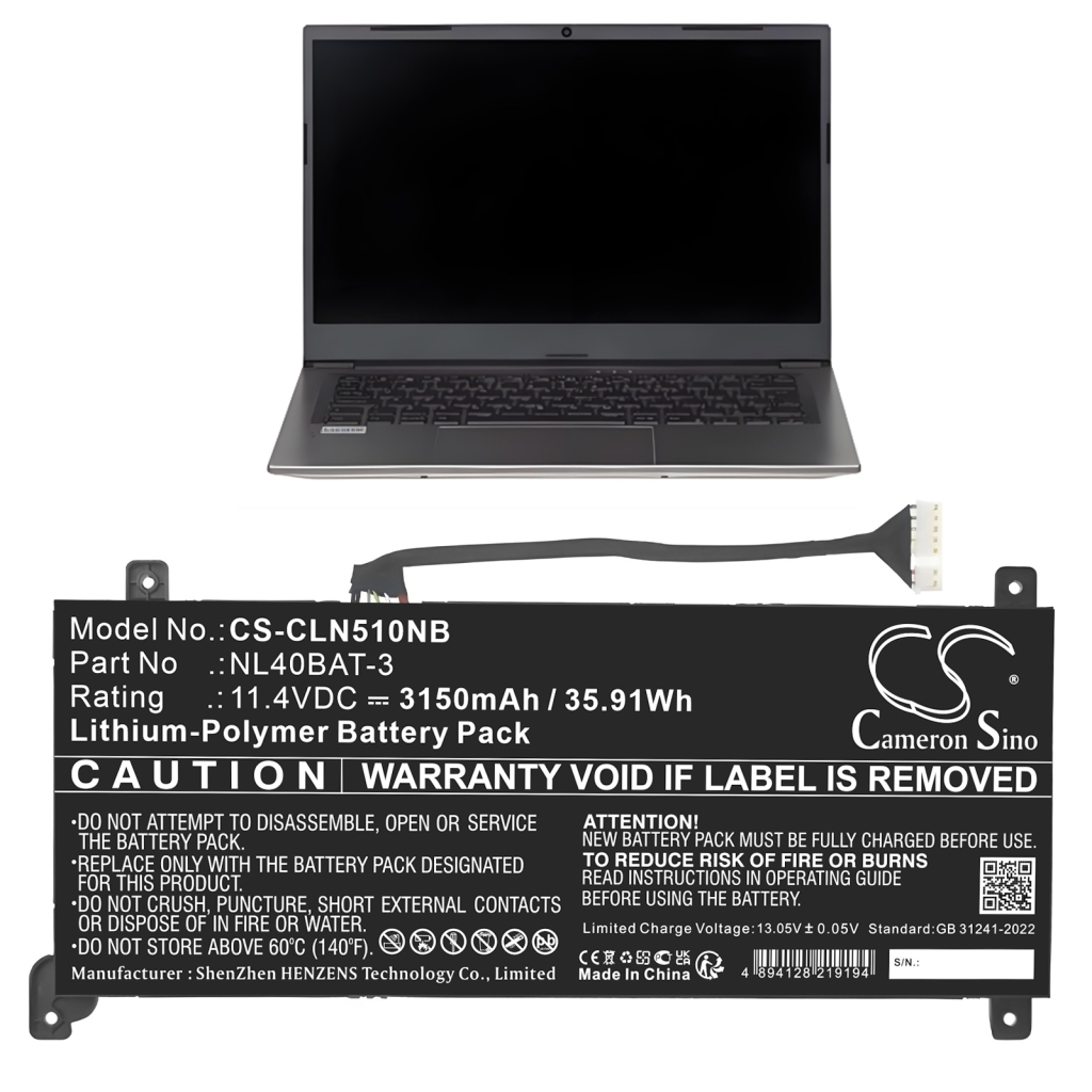 Notebook battery CLEVO CS-CLN510NB