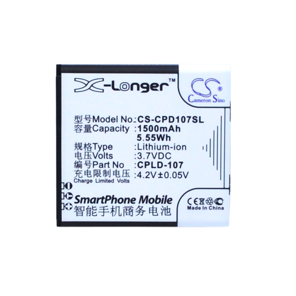 Yhteensopiva akun vaihto Coolpad CPLD-107