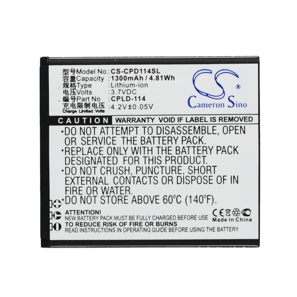 Yhteensopiva akun vaihto Coolpad CPLD-114