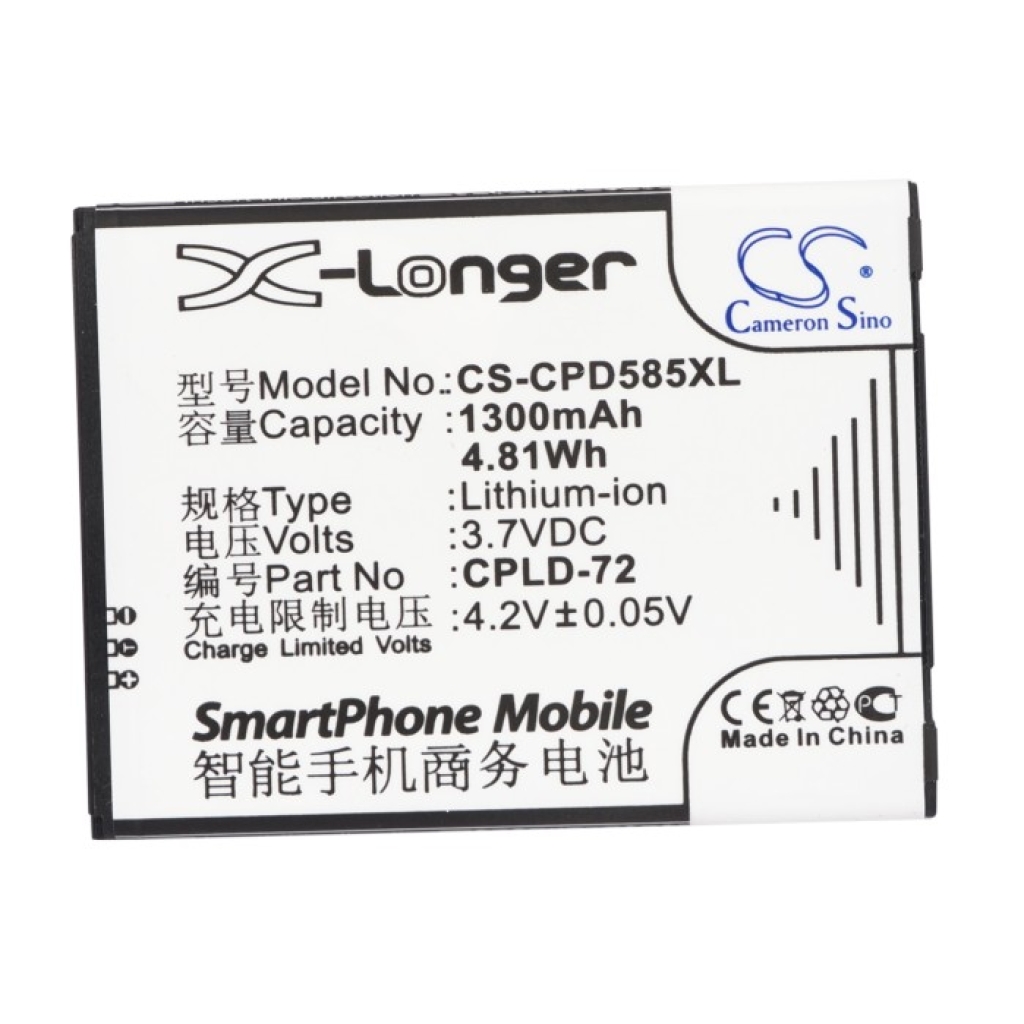Cameron Sino CS-CPD585XL etutarra 1300mAh 3,7V , litteä näkymä