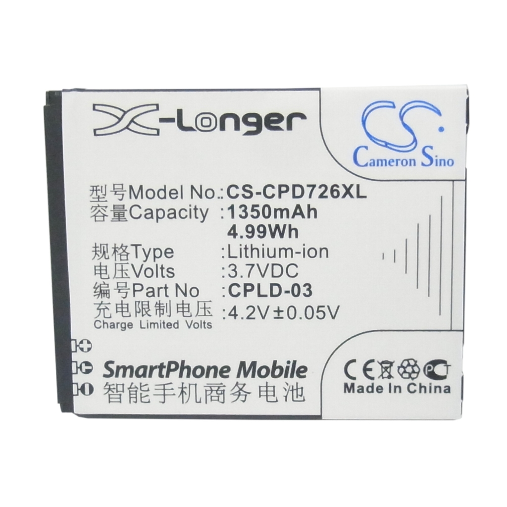 Akku yhteensopiva Coolpad CS-CPD726XL