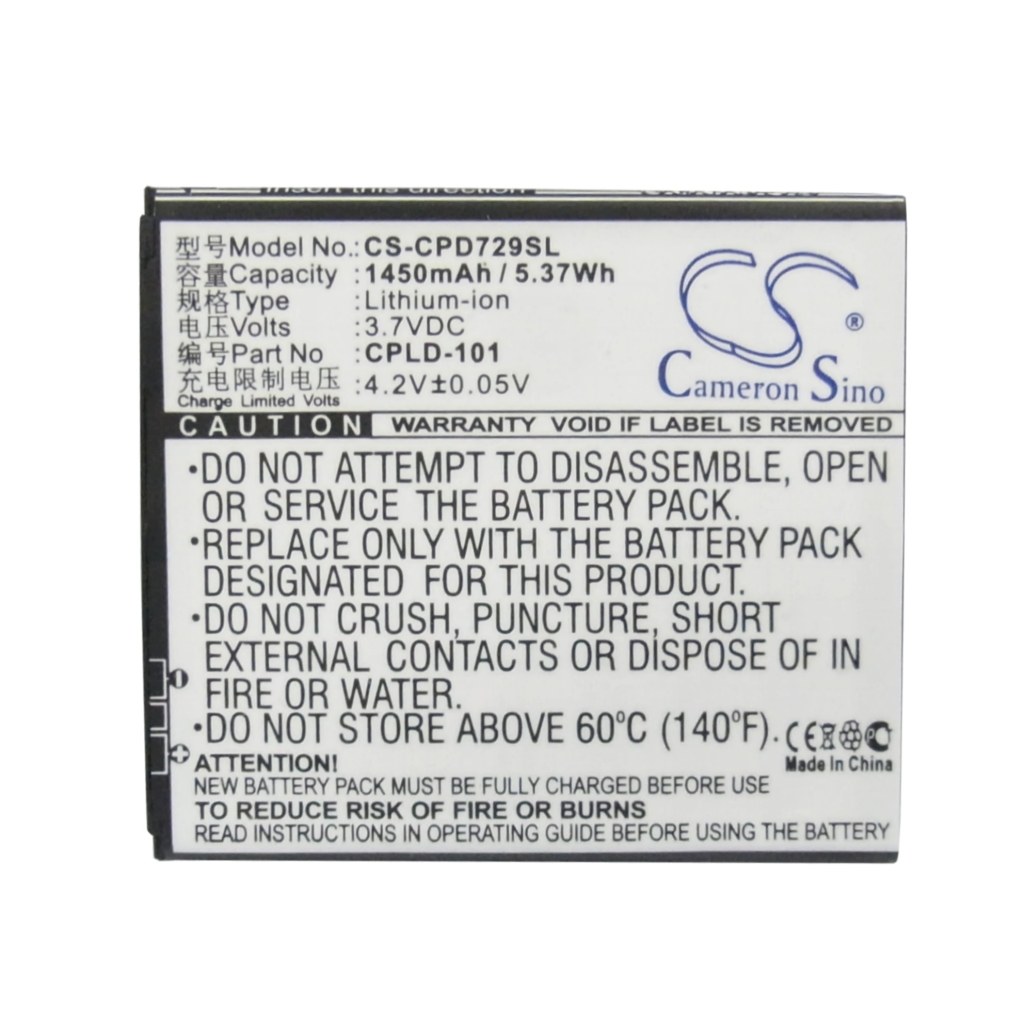 Yhteensopiva akun vaihto Coolpad CPLD-101