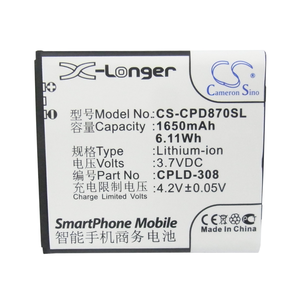 Yhteensopiva akun vaihto Coolpad CPLD-308