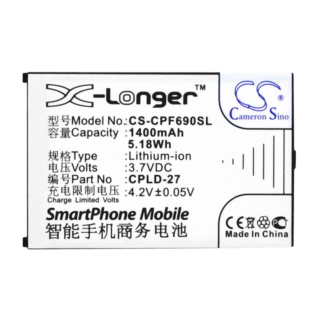 Yhteensopiva akun vaihto Coolpad CPLD-27