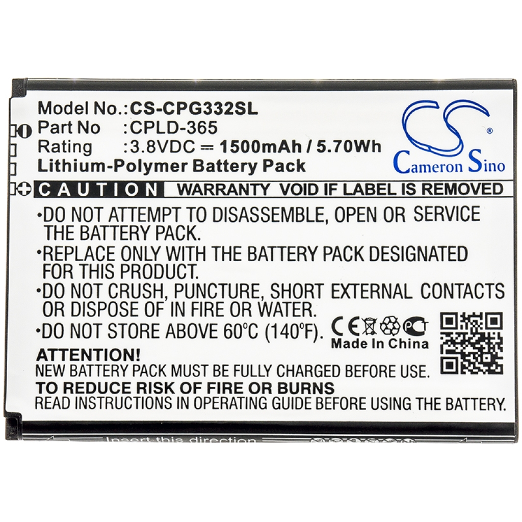 Yhteensopiva akun vaihto Coolpad CPLD-365