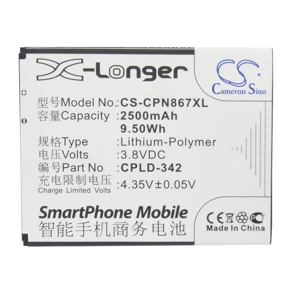 Akku yhteensopiva Coolpad CS-CPN867XL