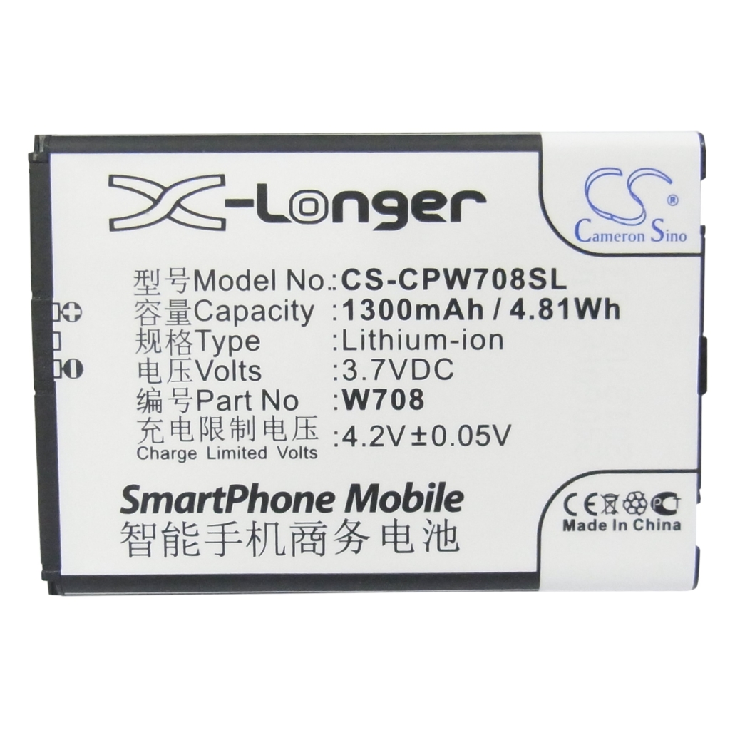 Yhteensopiva akun vaihto Coolpad W708