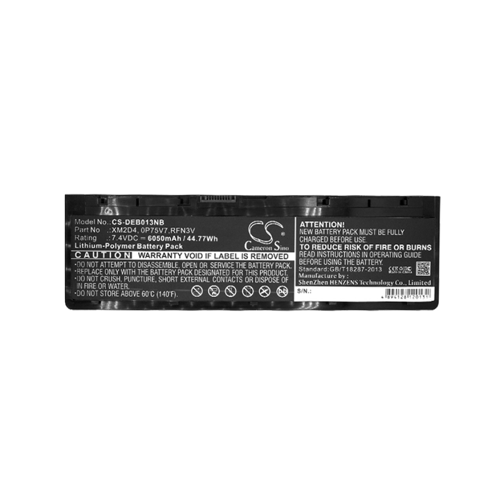 Yhteensopiva akun vaihto DELL 0P75V7,RFN3V,XM2D4