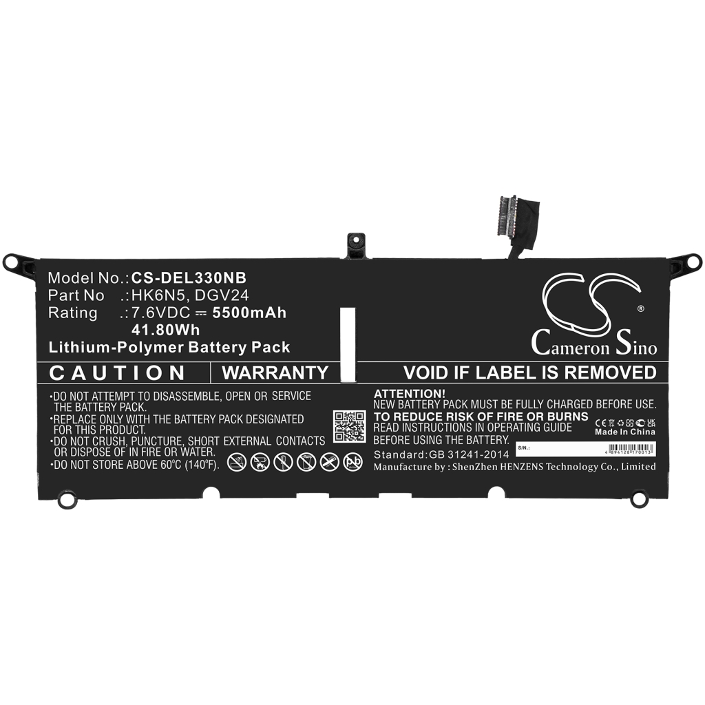 Yhteensopiva akun vaihto DELL DGV24,HK6N5