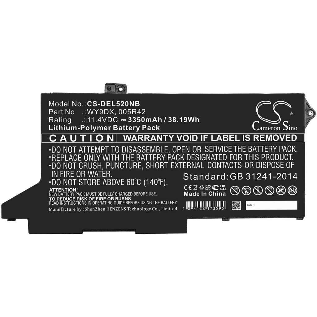 Yhteensopiva akun vaihto DELL 005R42,WY9DX