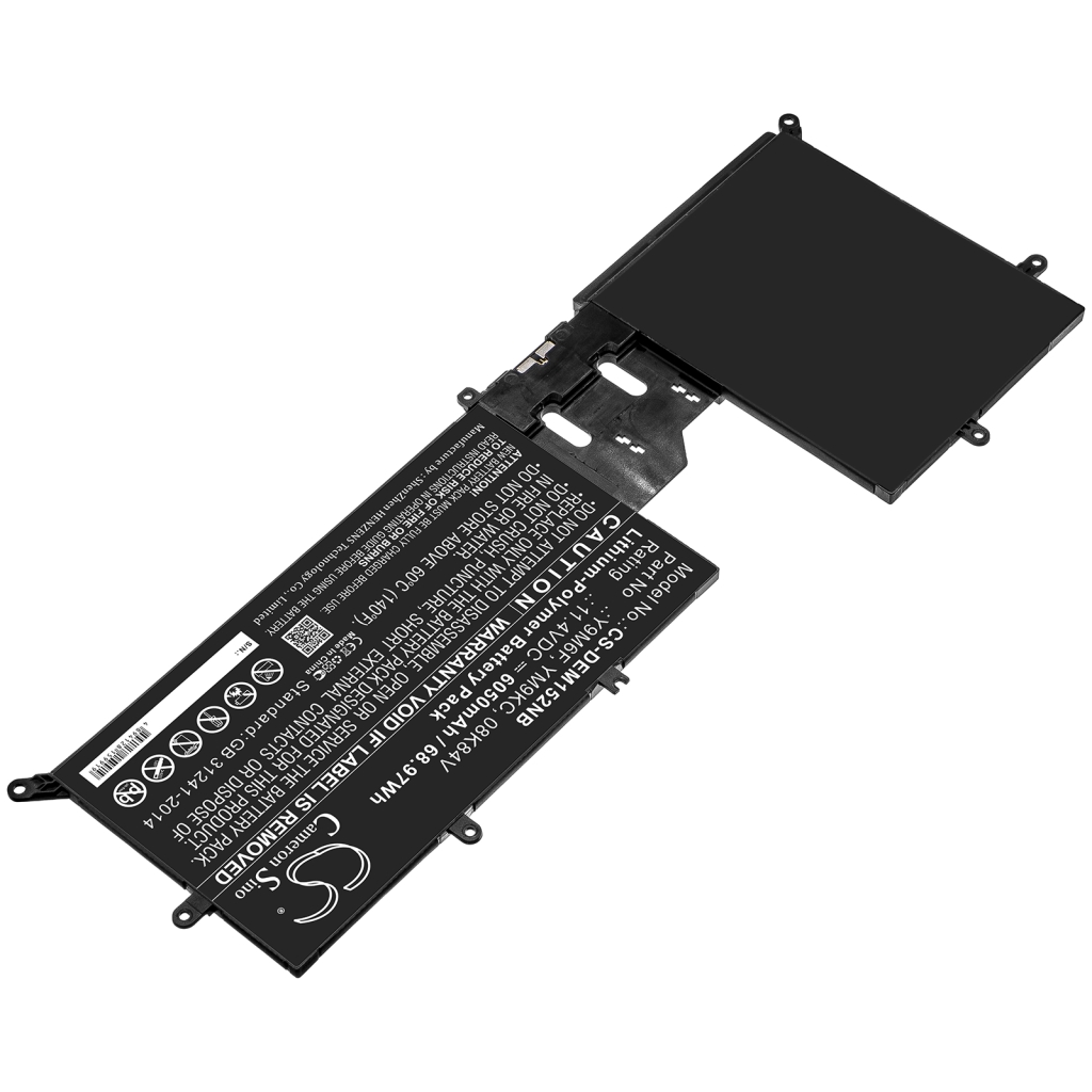 Yhteensopiva akun vaihto DELL 08K84V,Y9M6F,YM9KC