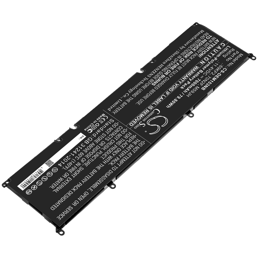 Yhteensopiva akun vaihto DELL 69KF2,70N2F,M59JH