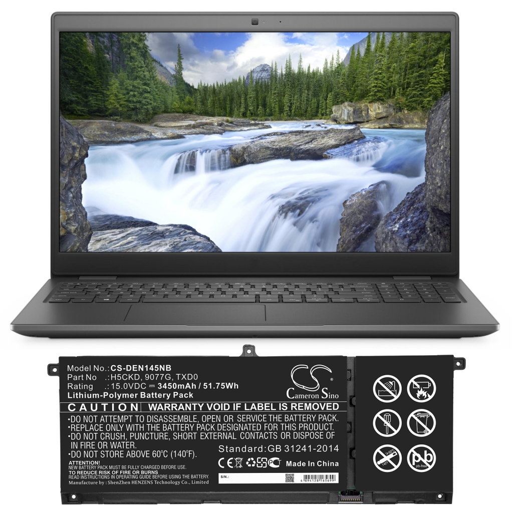 Yhteensopiva akun vaihto DELL 9077G,H5CKD,TXD0