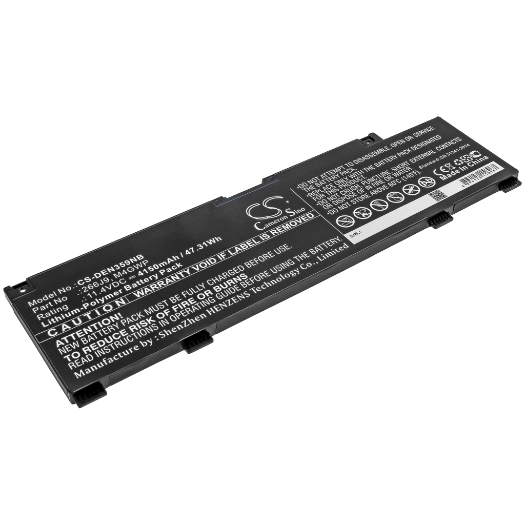 Yhteensopiva akun vaihto DELL 266J9,M4GWP