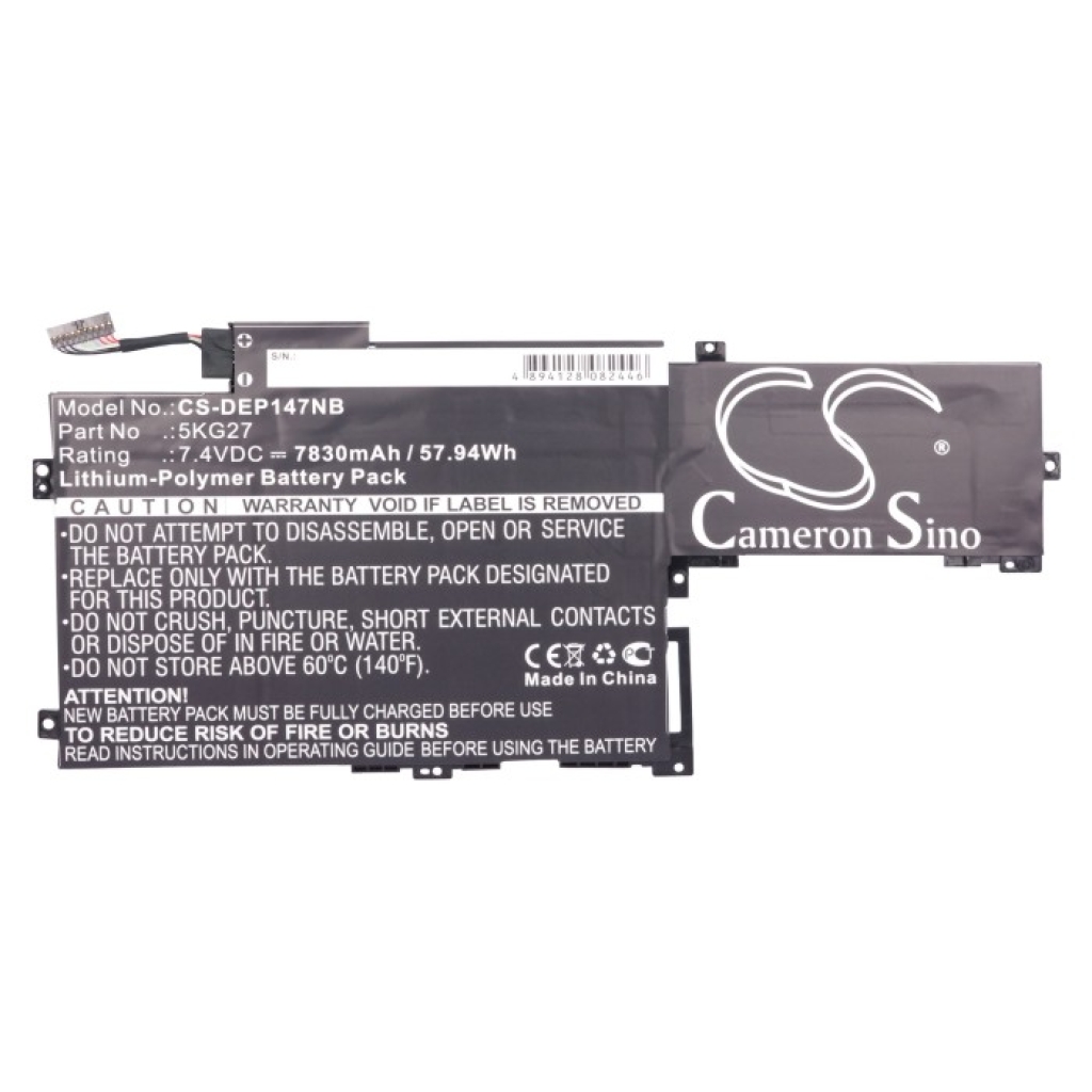Yhteensopiva akun vaihto DELL 5KG27,C4MF8
