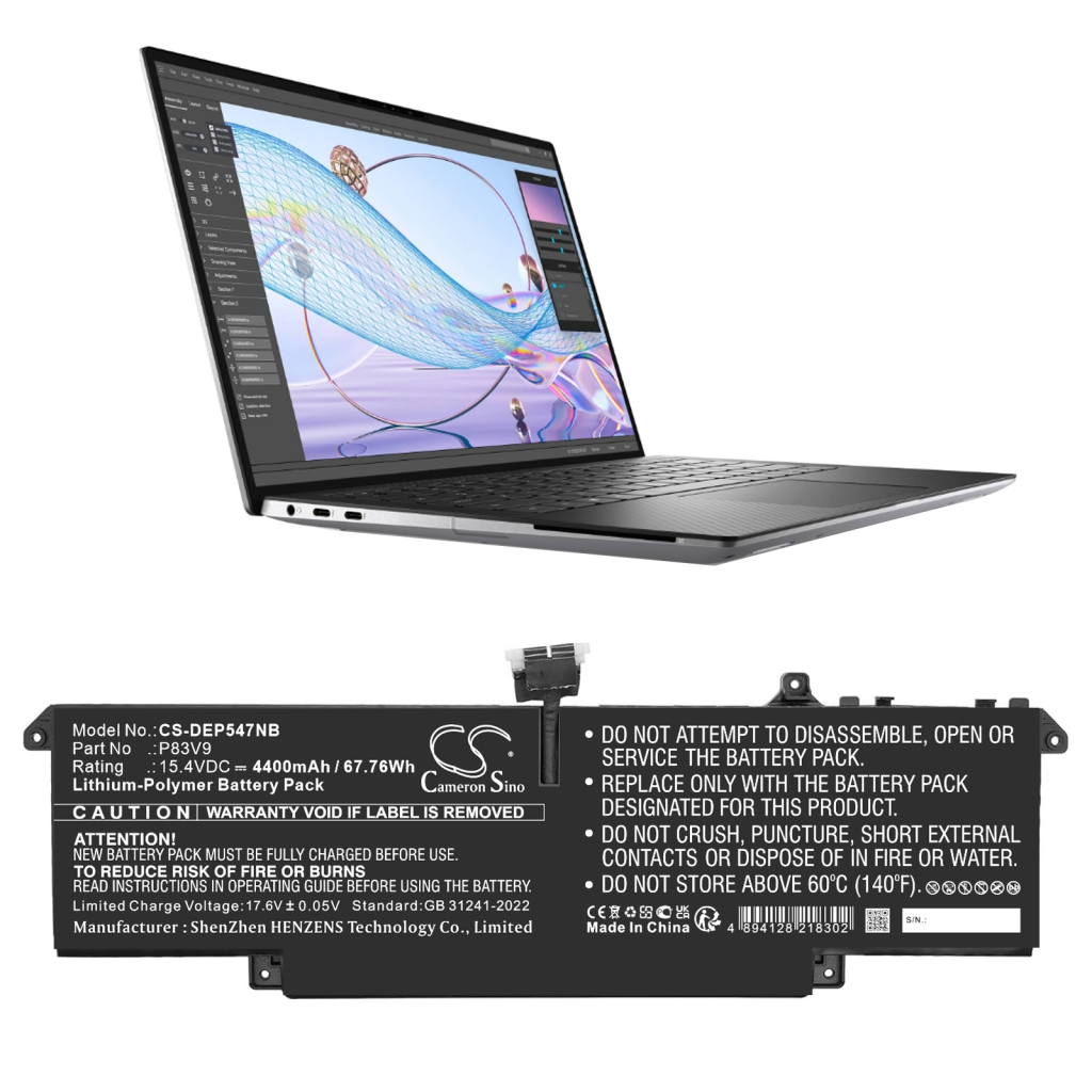 Yhteensopiva akun vaihto DELL CDTT2,P83V9