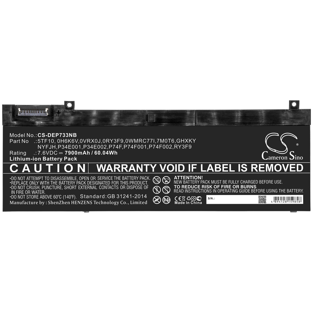 Kannettavan tietokoneen akku DELL Precision 7540