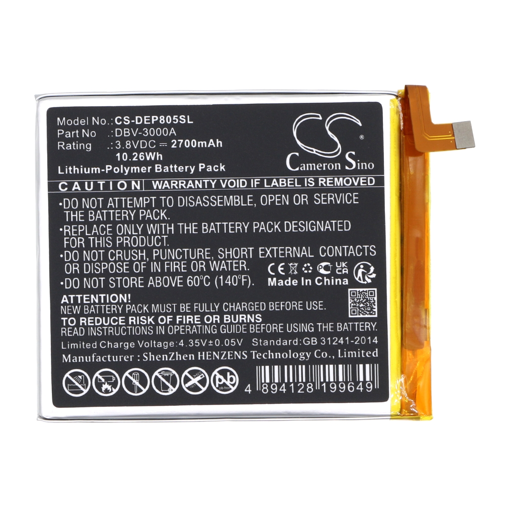 Yhteensopiva akun vaihto Doro DBV-3000A