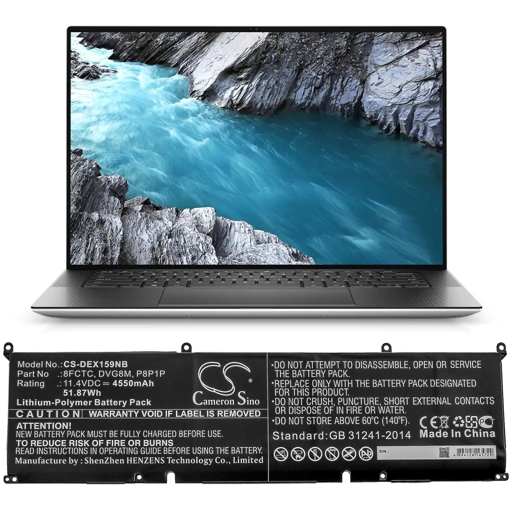 Yhteensopiva akun vaihto DELL 8FCTC,DVG8M,P8P1P