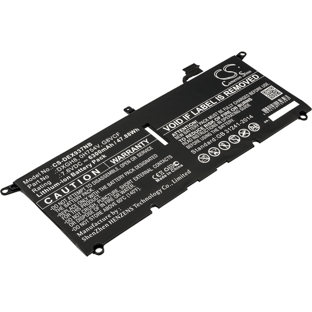 Yhteensopiva akun vaihto DELL 0H754V,DXGH8,G8VCF