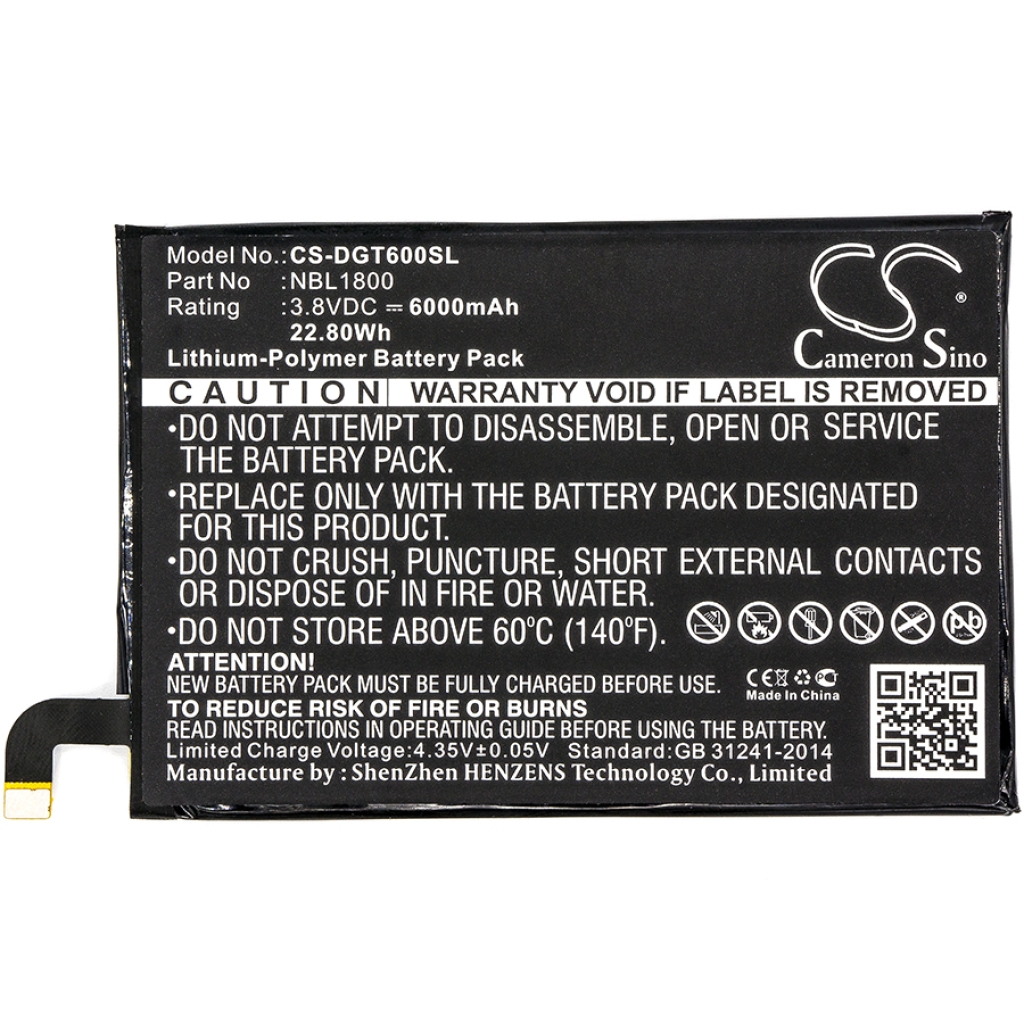 Yhteensopiva akun vaihto Doogee NBL1800,T6
