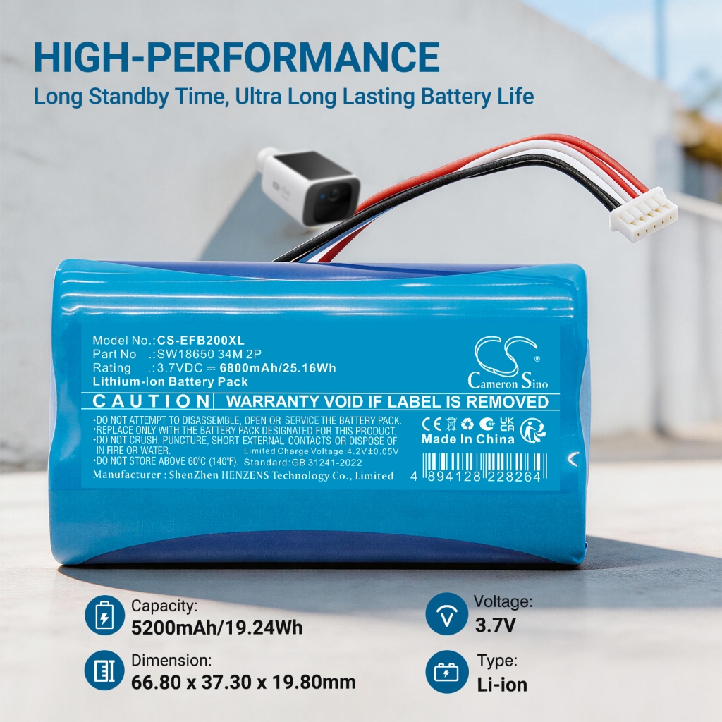 Battery compatible with Eufy CS-EFB200XL