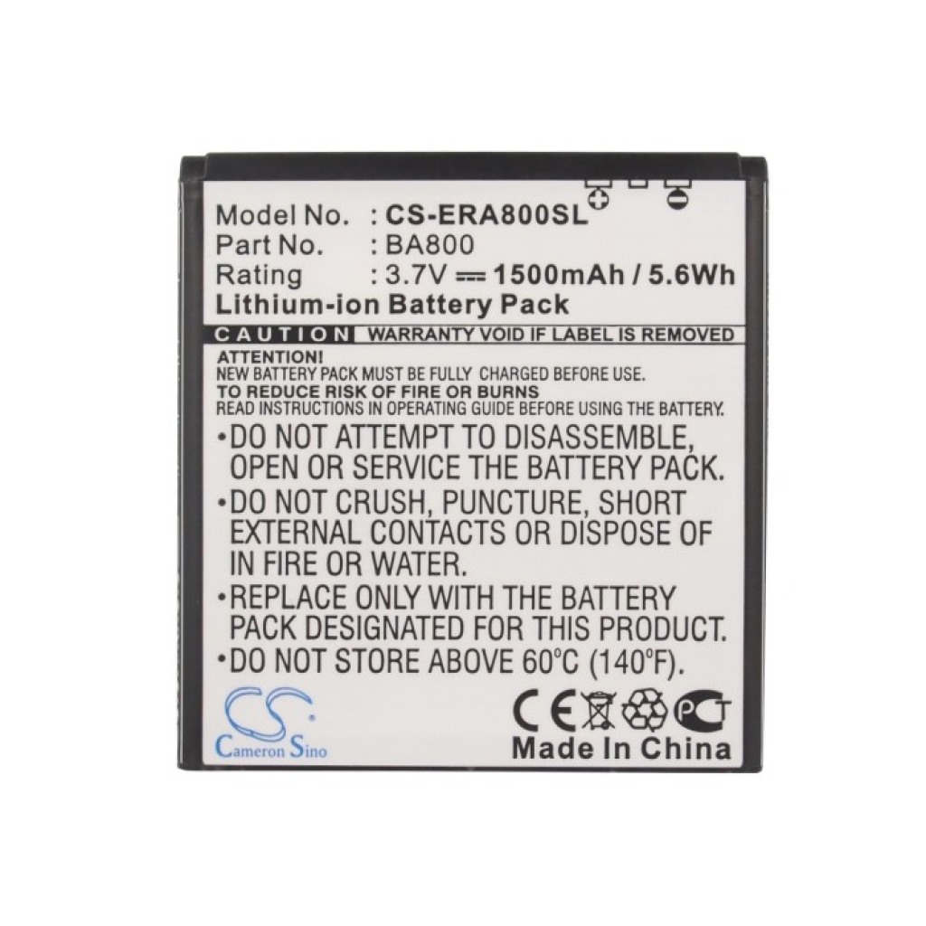 Yhteensopiva akun vaihto Sony Ericsson BA800