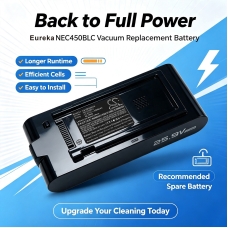 Yhteensopiva akun vaihto Eureka NEC450BLC