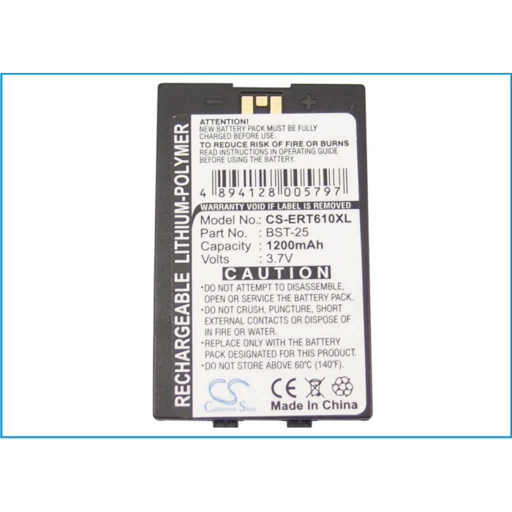 Akku yhteensopiva Sony Ericsson CS-ERT610XL
