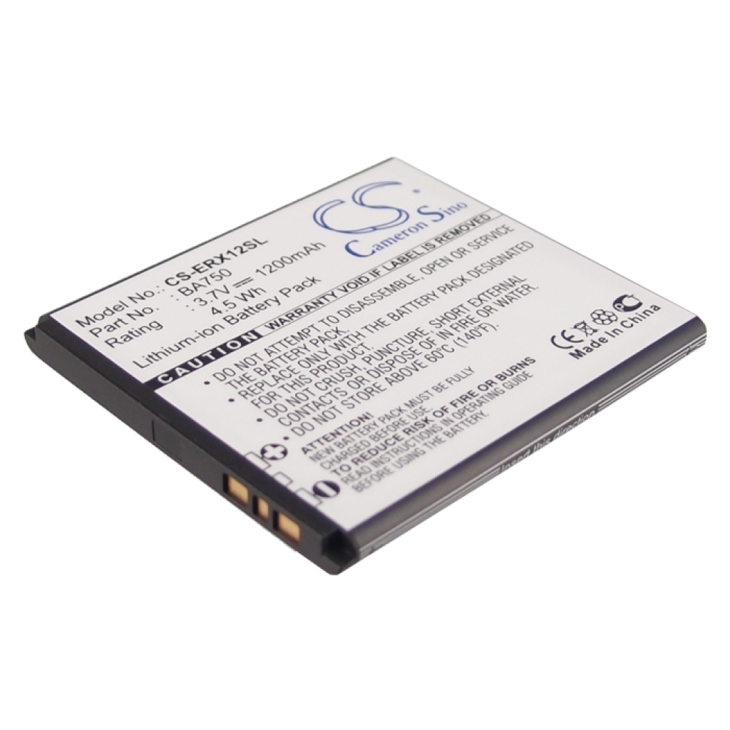 Yhteensopiva akun vaihto Sony Ericsson BA750