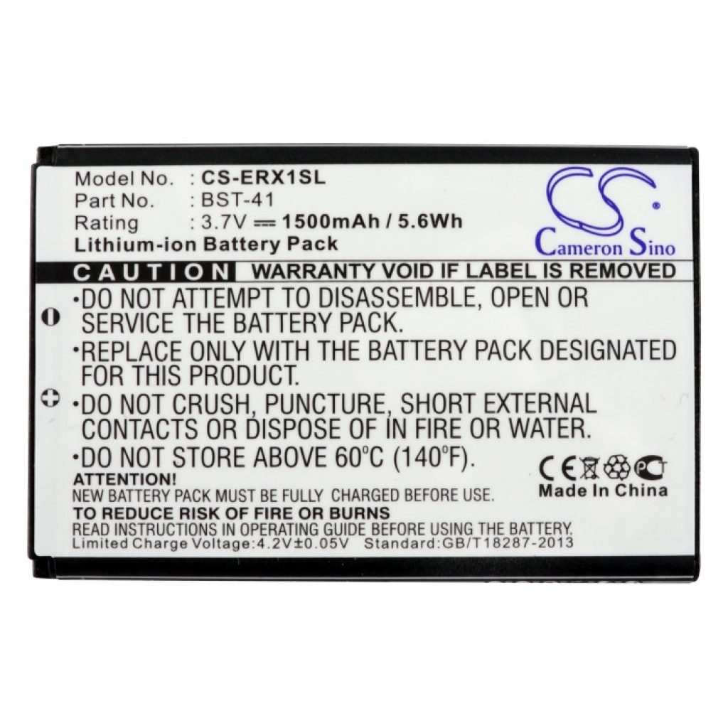 Yhteensopiva akun vaihto Sony Ericsson BST-41,SO04