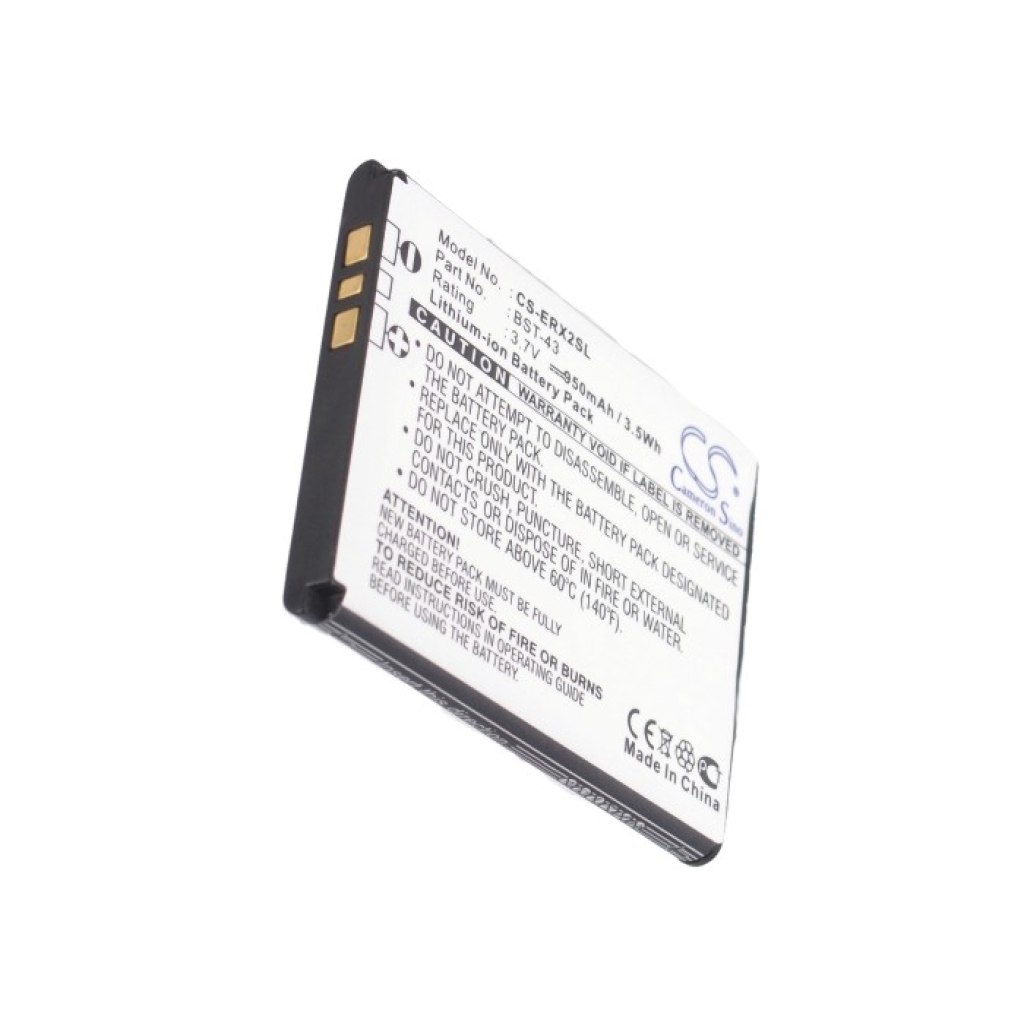 Yhteensopiva akun vaihto Sony Ericsson BST-43
