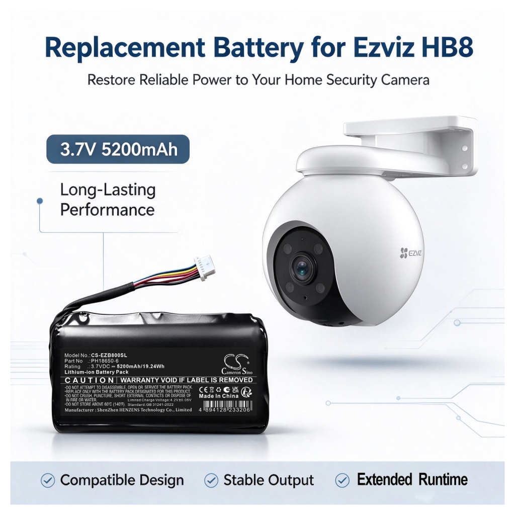 Battery compatible with Home Security Camera Battery