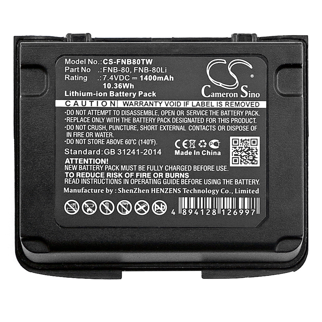 Kaksisuuntaisen radion akku Vertex VX-5 (CS-FNB80TW)