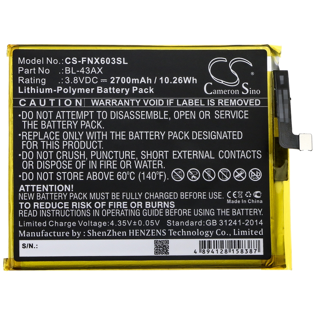 Akut Matkapuhelimen akku CS-FNX603SL