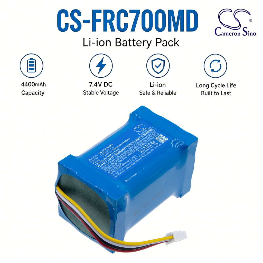 Cameron Sino CS-FRC700MD 7,4V 4400mAh Li-ion-akkupaketti kaapeliliittimellä lääkintälaitteeseen