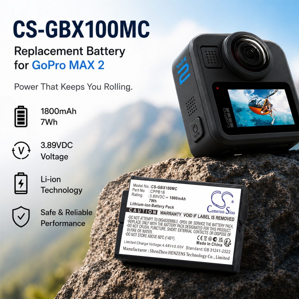 Akku yhteensopiva GoPro CS-GBX100MC