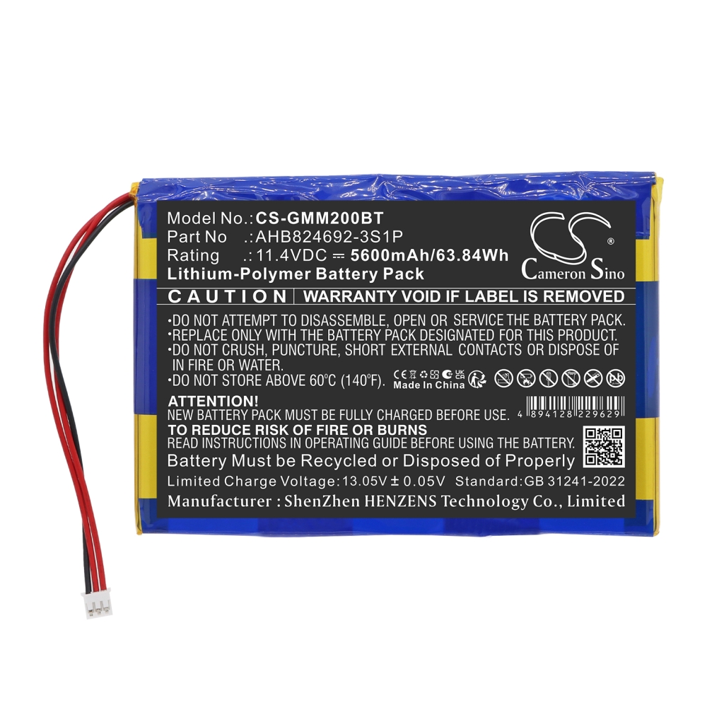 Akku yhteensopiva Golden media CS-GMM200BT