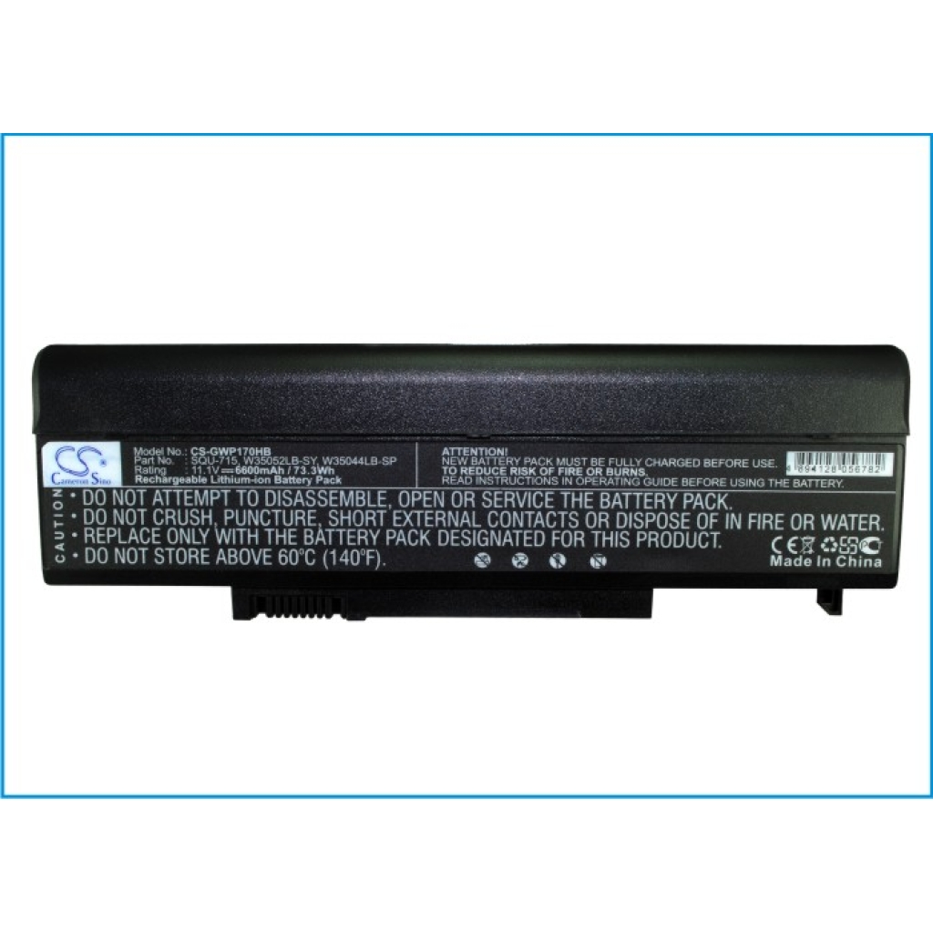 Kannettavan tietokoneen akku Gateway T6821c