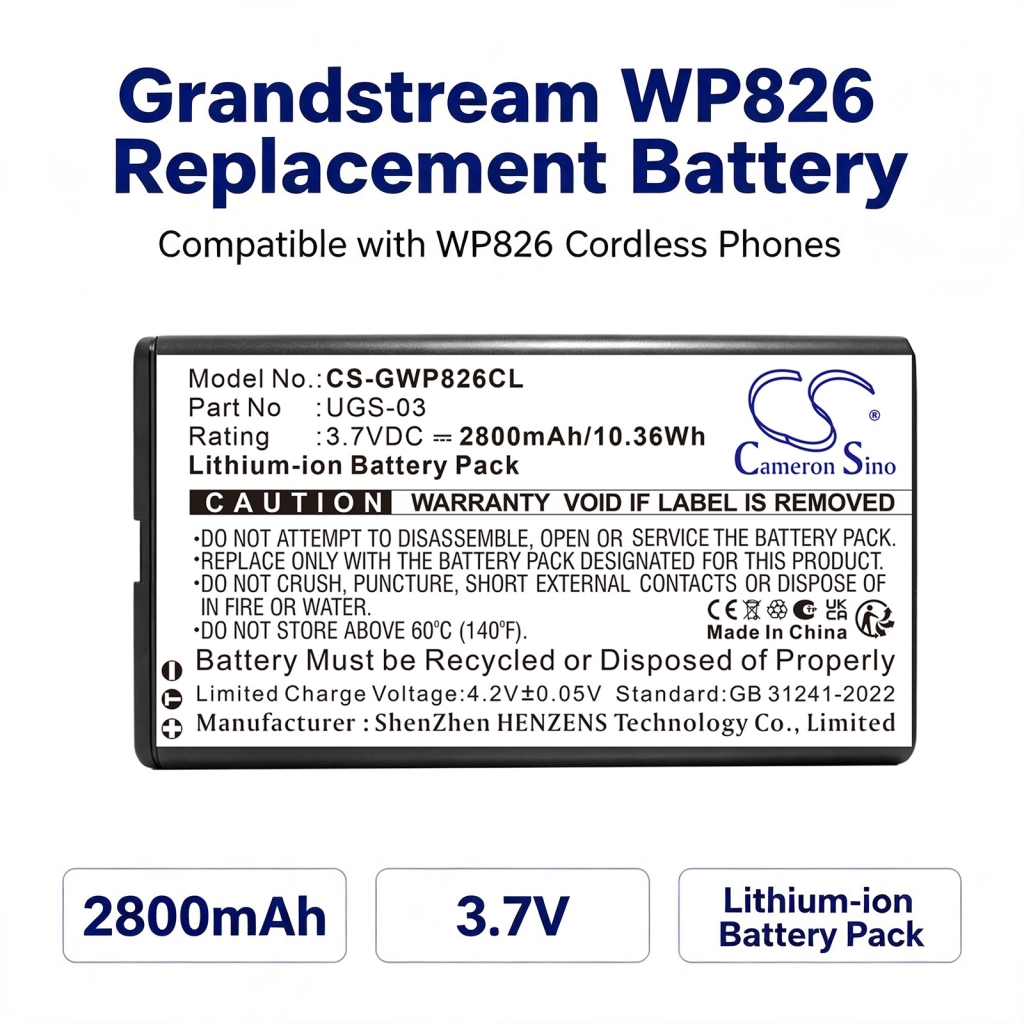 Akku yhteensopiva Grandstream CS-GWP826CL
