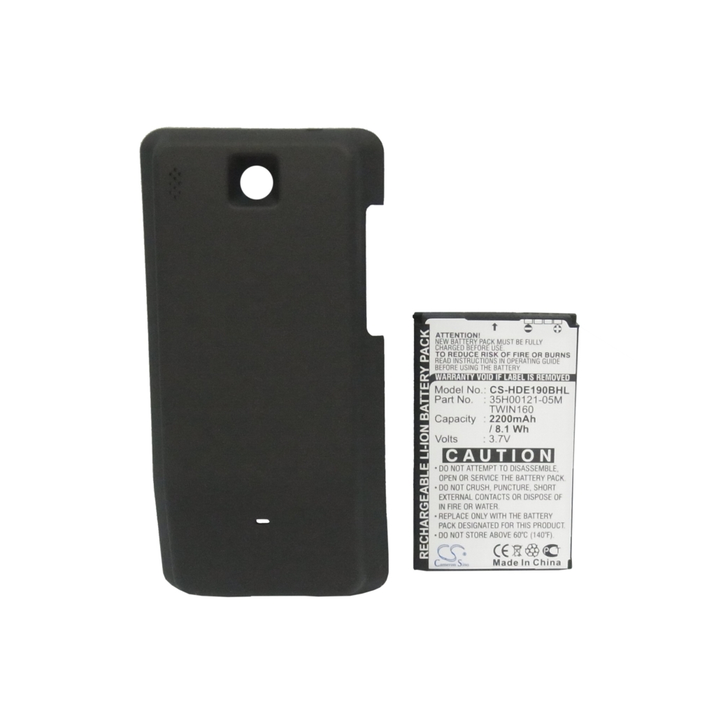 Front label view CS-HDE190BHL 2200mAh 3.7V with dark extended cover
