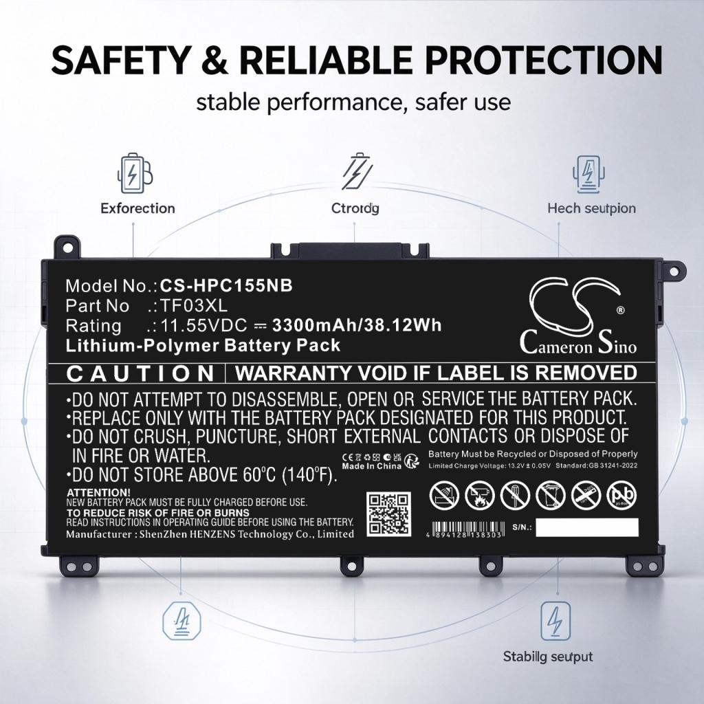 Akut yhteensopiva HP Pavilion 14-BF 14-BF000NO 14-BF001TX CS-HPC155NB