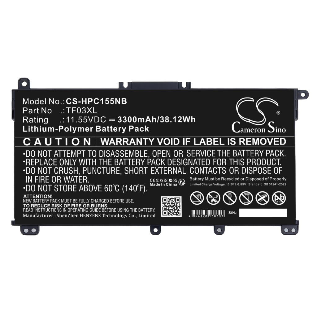Akut yhteensopiva HP Pavilion 14-BF 14-BF000NO 14-BF001TX CS-HPC155NB