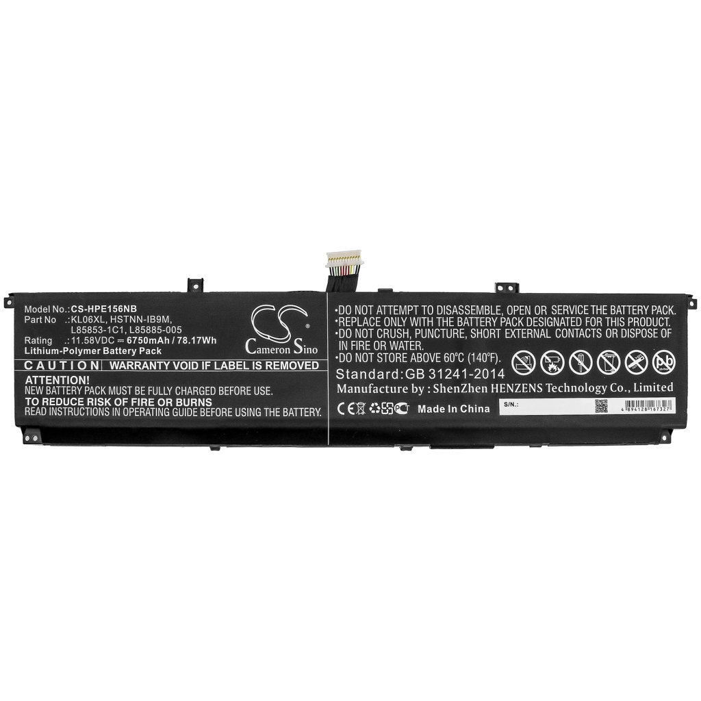 Akut Kannettavan tietokoneen akku CS-HPE156NB